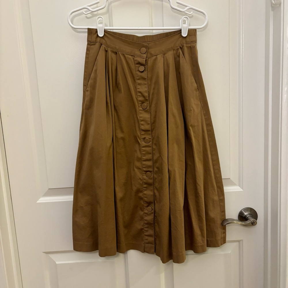 A-line Cotton Midi Skirt